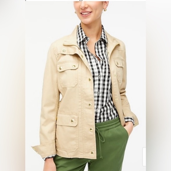 J. Crew Jackets & Blazers - J. Crew Resin-coated twill field jacket Khaki